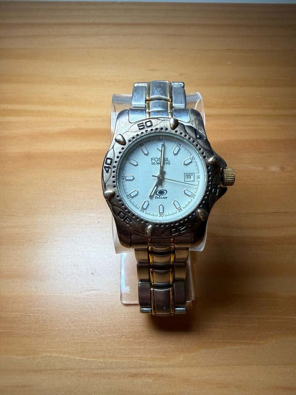 Fossil Blue AM-3195 Two Tone Stainless Steel Quartz Watch